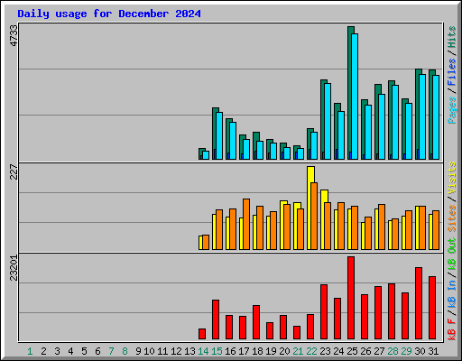 Daily usage for December 2024