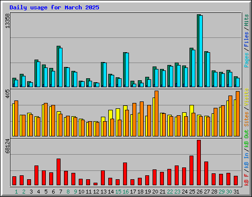 Daily usage for March 2025