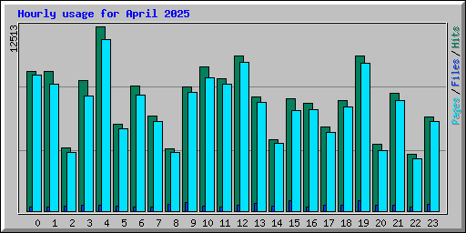 Hourly usage for April 2025