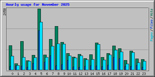 Hourly usage for November 2025